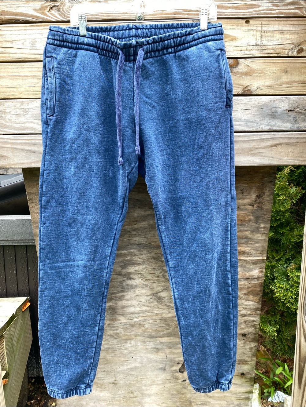 Talentless Heavyweight Cotton Washed Indigo Drawstring Joggers Size Large